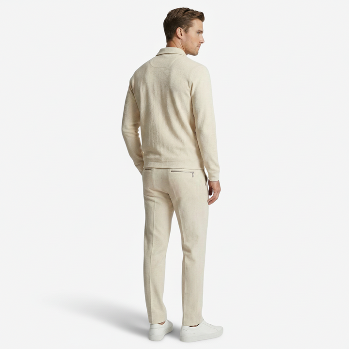 NOMU | Men's Textured Zip-Up Jacket – Minimalist Smart Casual Outerwear