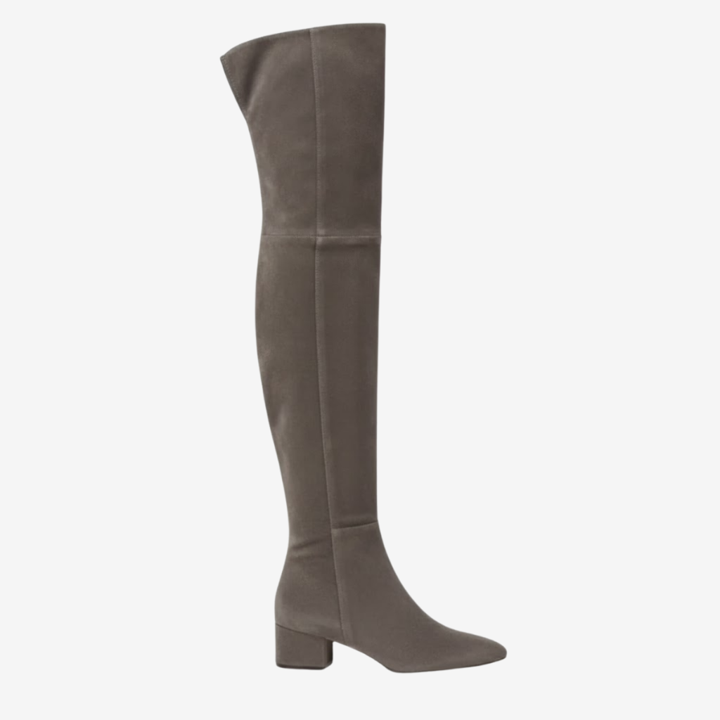 NOMU | Women's Over-the-Knee Stretch Boots – Minimalist Block Heel Thigh-High Boots