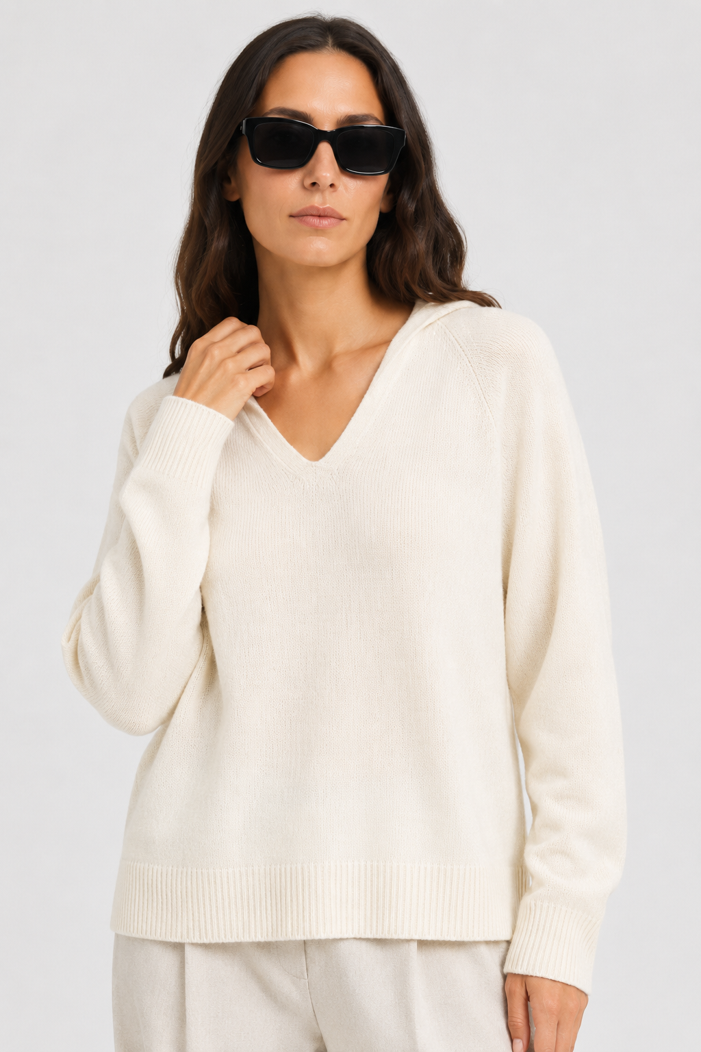 NOMU | Women's Hooded Knit Sweater – Soft Relaxed Pullover Hoodie