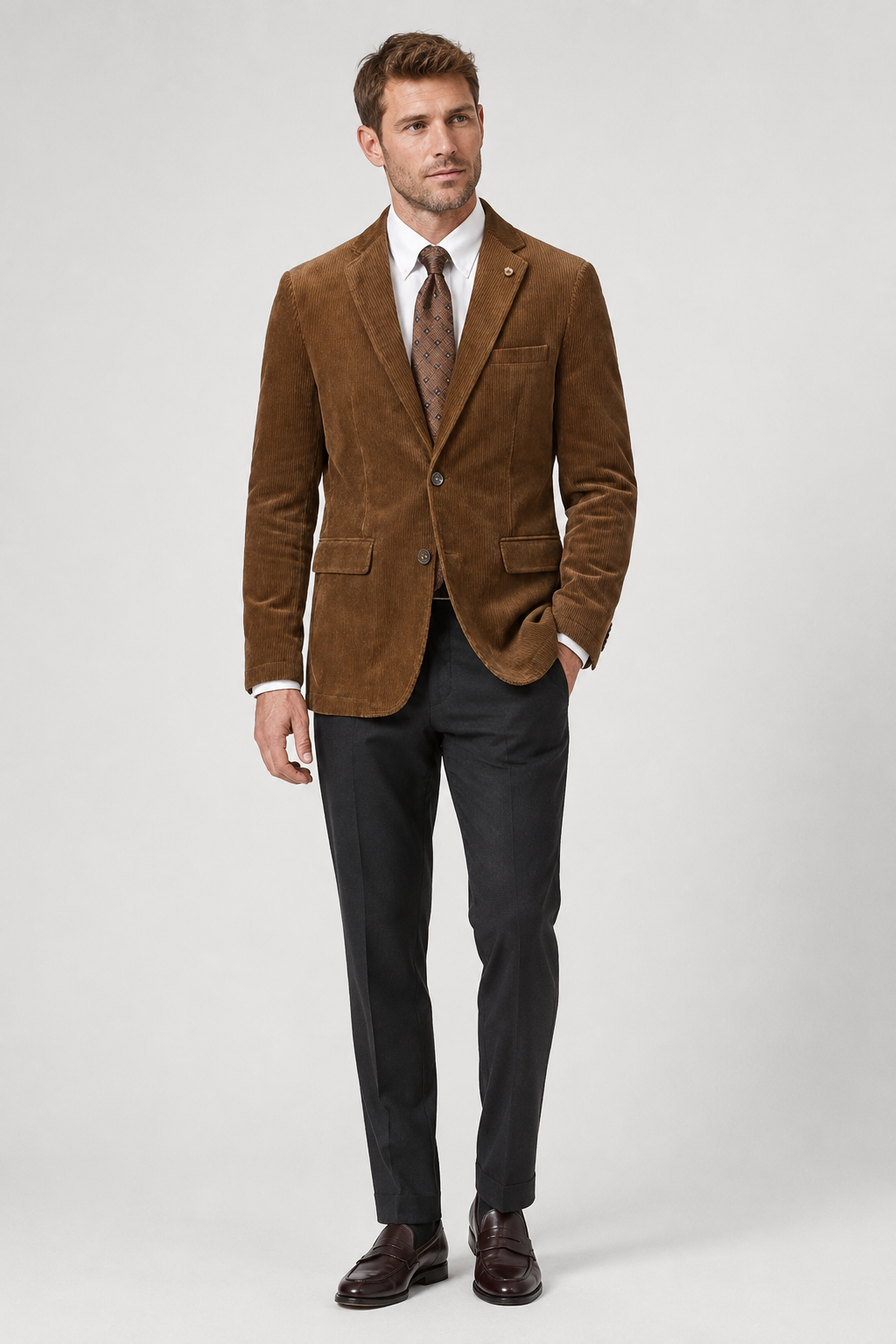 NOMU | Men's Corduroy Blazer – Classic Tailored Smart Casual Jacket