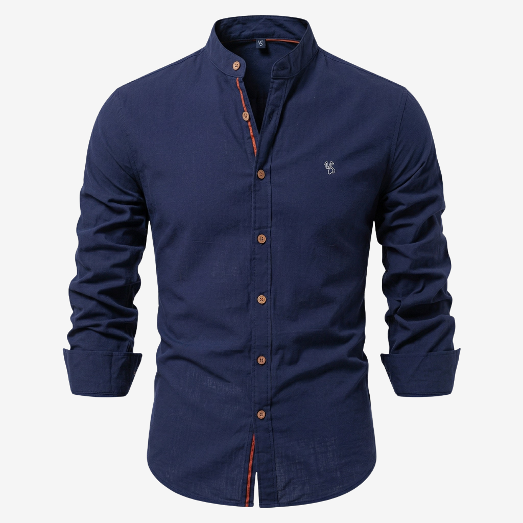 NOMU | Men’s Casual Mandarin Collar Shirt