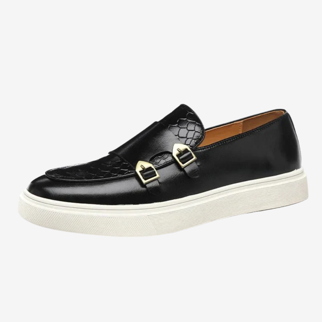 NOMU | Men's Double Monk Strap Sneakers – Smart Casual Slip-On Dress Sneakers