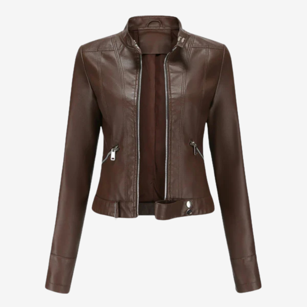 NOMU | Women’s Zippered Leather Jacket