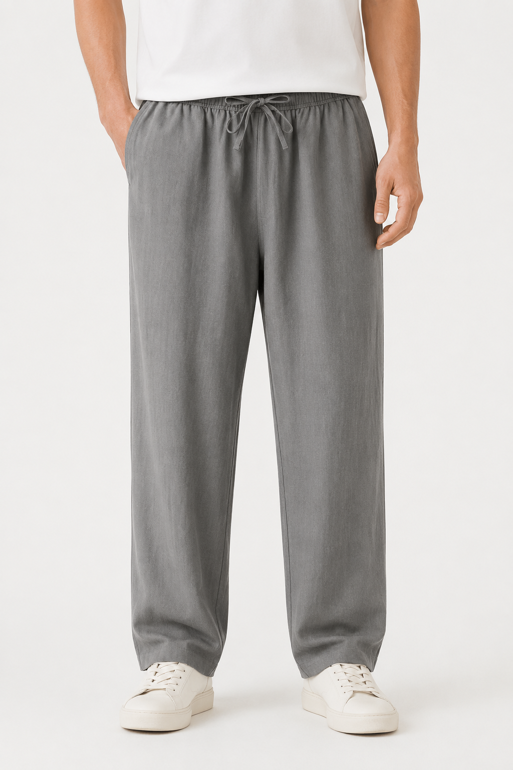 NOMU | Men's Linen Drawstring Pants – Relaxed Smart Casual Trousers