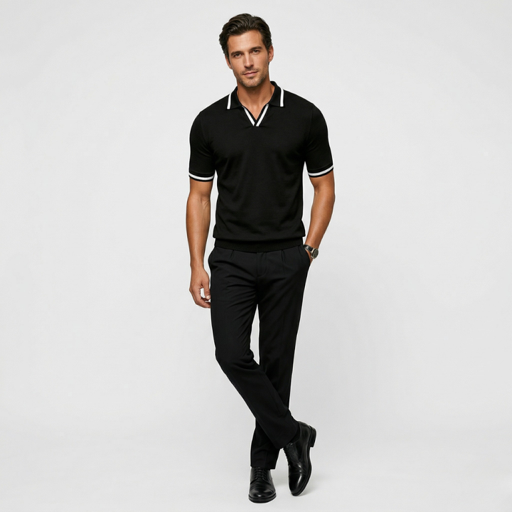 NOMU | Men’s Contrast Trim Short Sleeve Polo Shirt