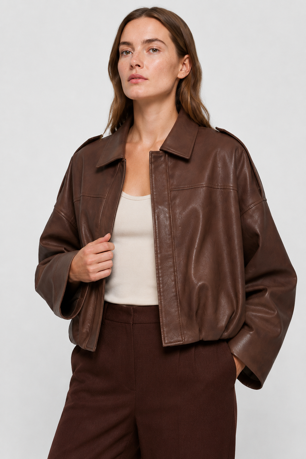 NOMU | Women’s Leather Cropped Jacket