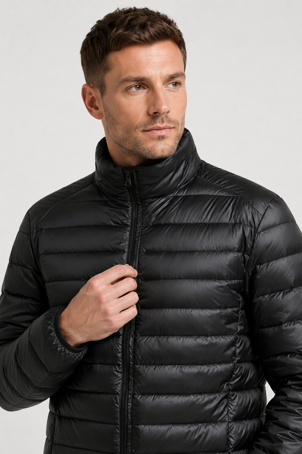 NOMU | Men's Lightweight Quilted Puffer Jacket – Minimalist Insulated Zip-Up Outerwear