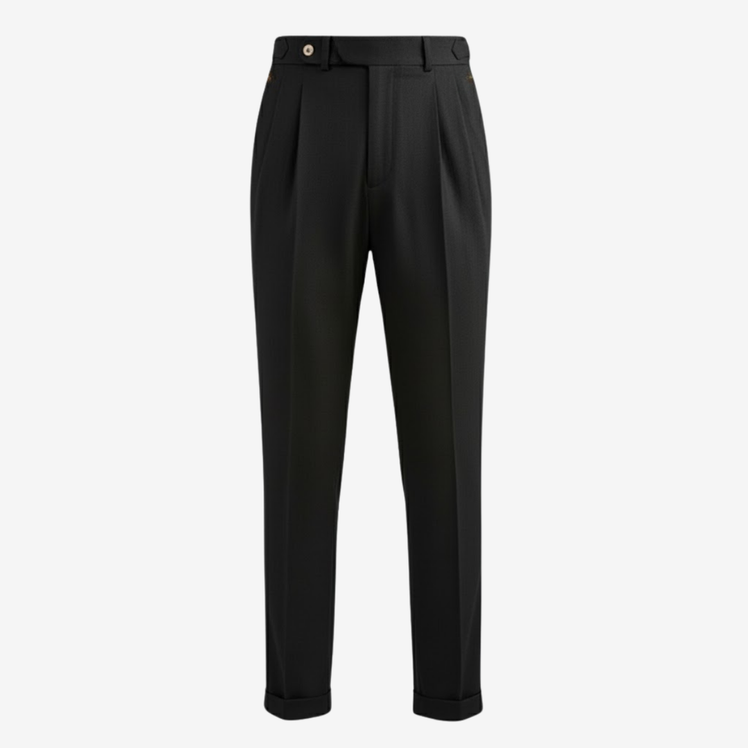 NOMU | Men's Tailored Pleated Ankle Trousers – Modern Slim Fit Dress Pants