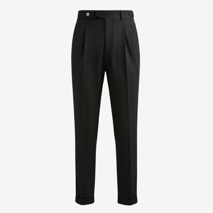 NOMU | Men's Tailored Pleated Ankle Trousers – Modern Slim Fit Dress Pants