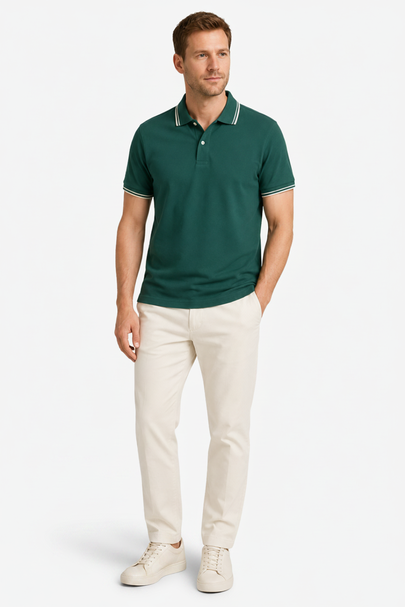 NOMU | Men's Classic Polo Shirt – Contrast Trim Casual Fit