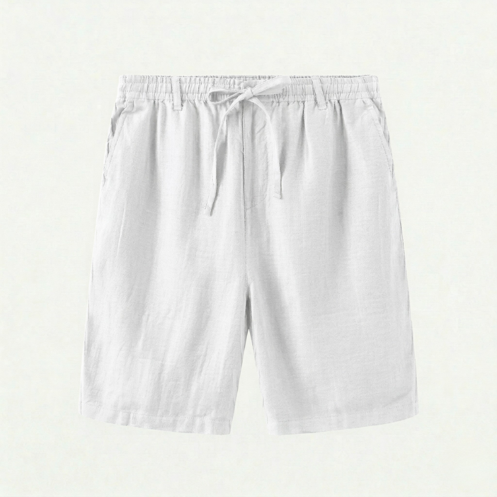 NOMU | Men's Linen Blend Drawstring Shorts – Relaxed Fit Casual Summer Shorts