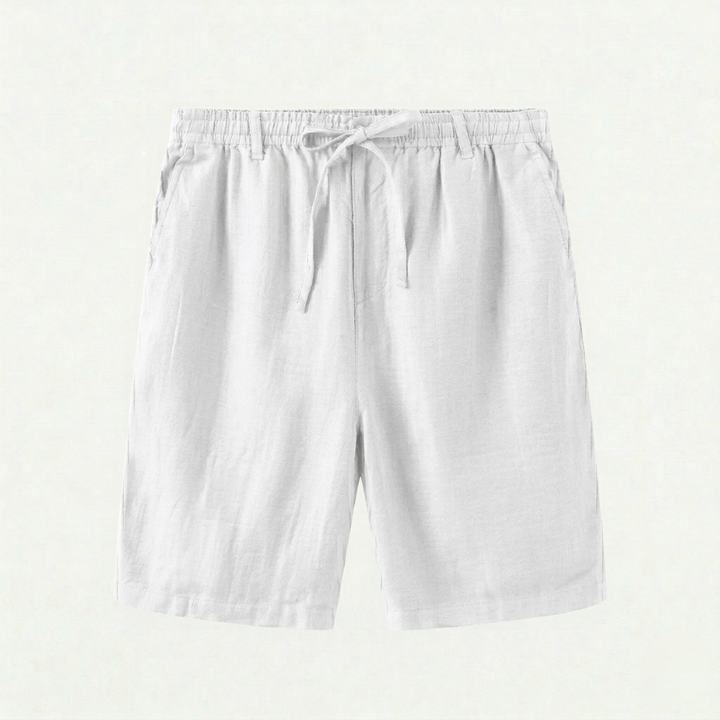 NOMU | Men's Linen Blend Drawstring Shorts – Relaxed Fit Casual Summer Shorts