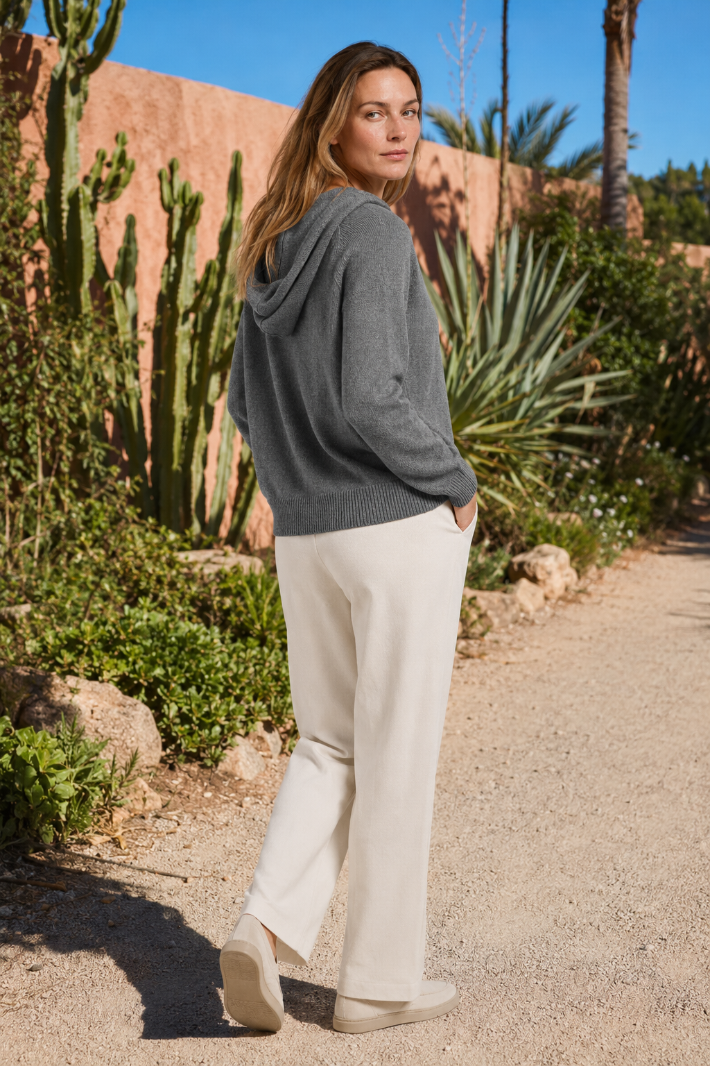 NOMU | Women's Hooded Knit Sweater – Soft Relaxed Pullover Hoodie