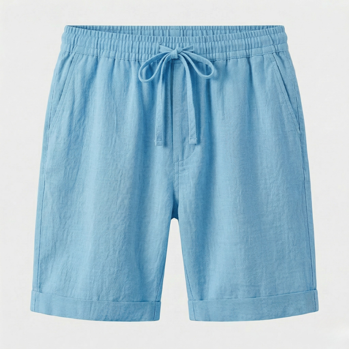 NOMU | Men's Linen Blend Drawstring Shorts – Casual Relaxed Summer Shorts
