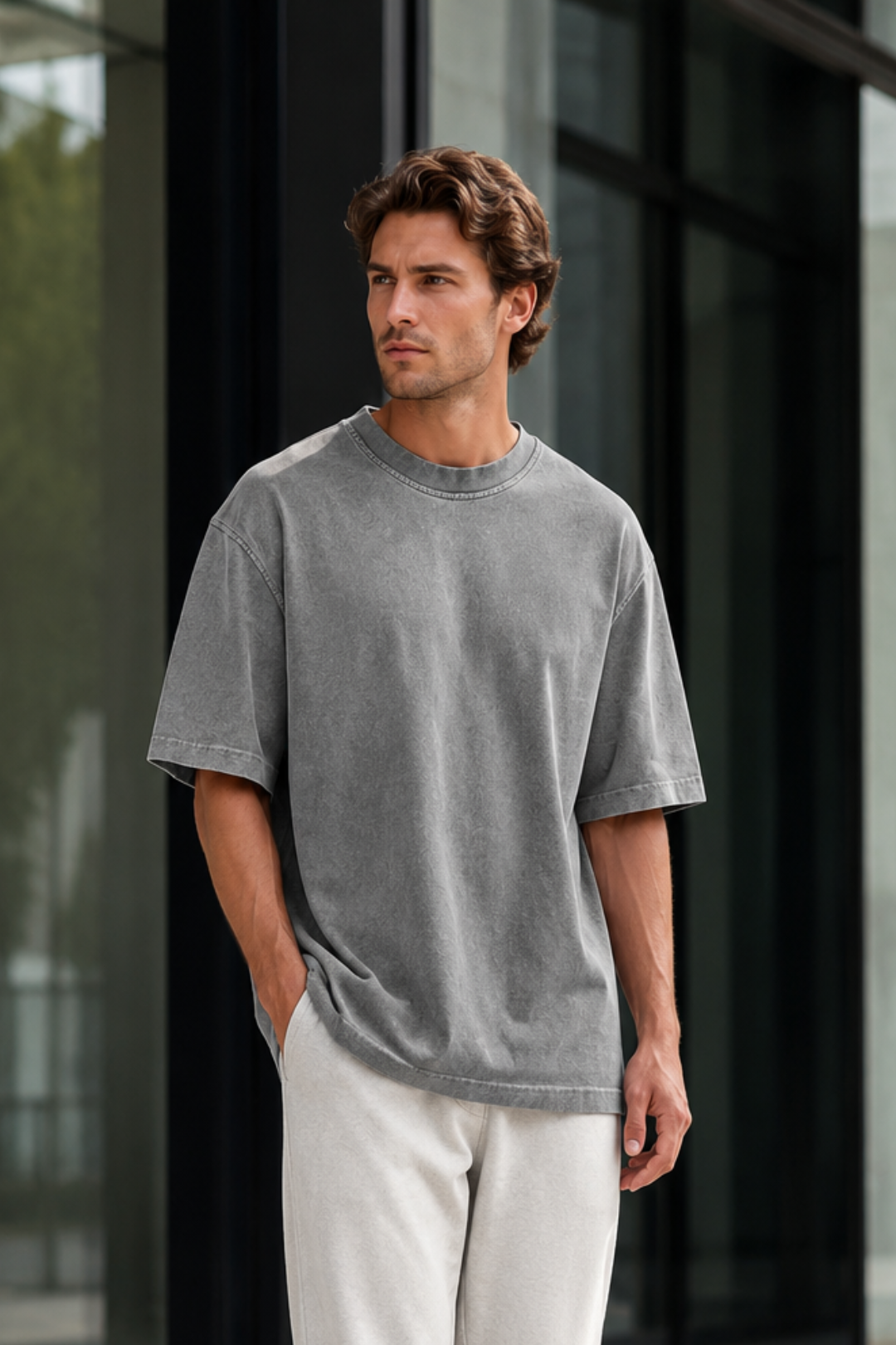 NOMU | Men's Relaxed T Shirt – Crew Neck Oversized Short Sleeve Design