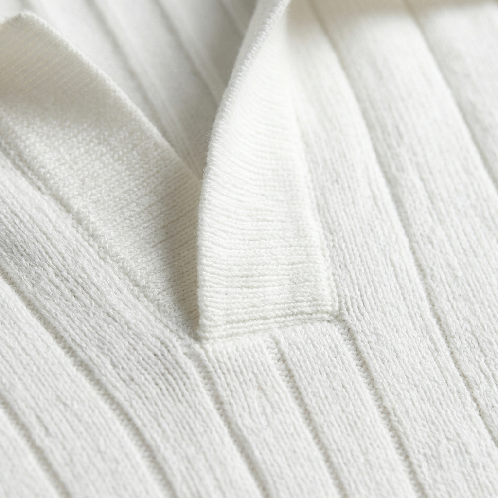 NOMU | Men’s Ribbed Knit Short Sleeve Polo Shirt