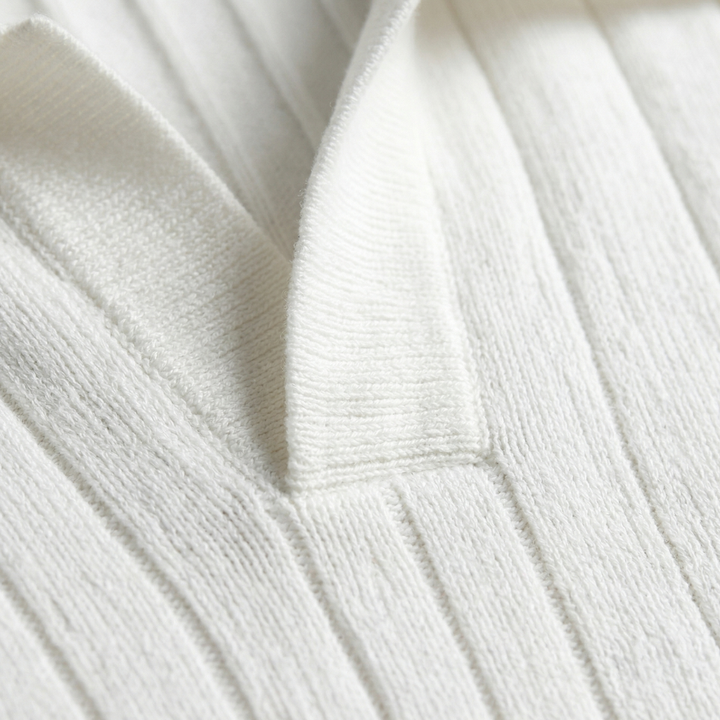 NOMU | Men’s Ribbed Knit Short Sleeve Polo Shirt