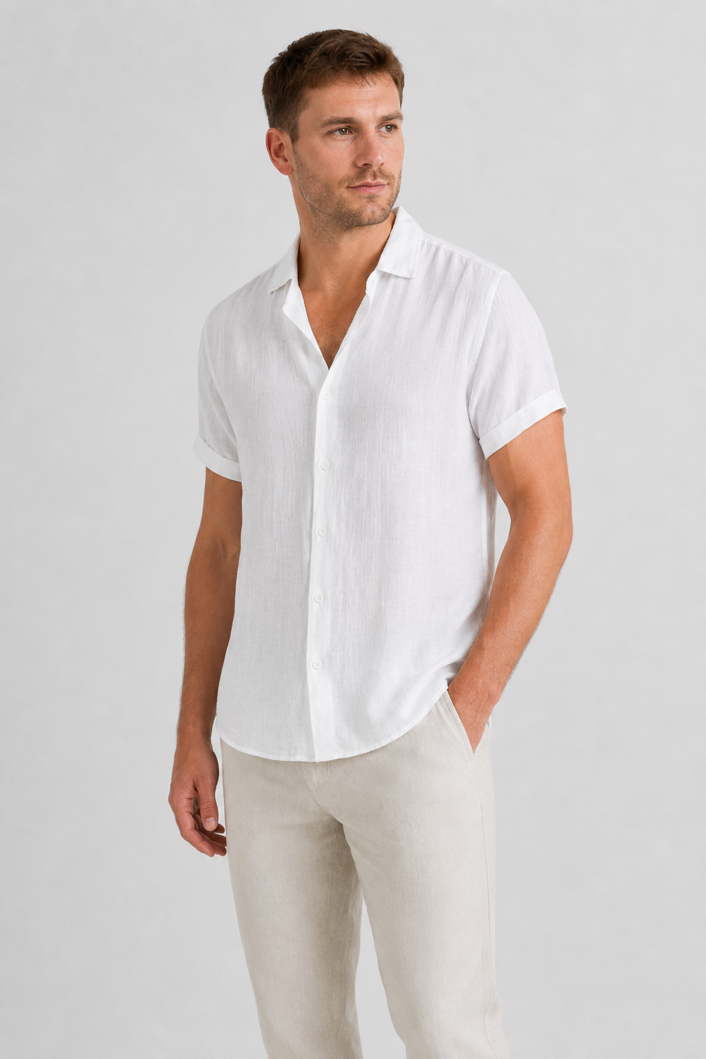 NOMU | Men's Lightweight Shirt – Short Sleeve Button-Up Casual Design