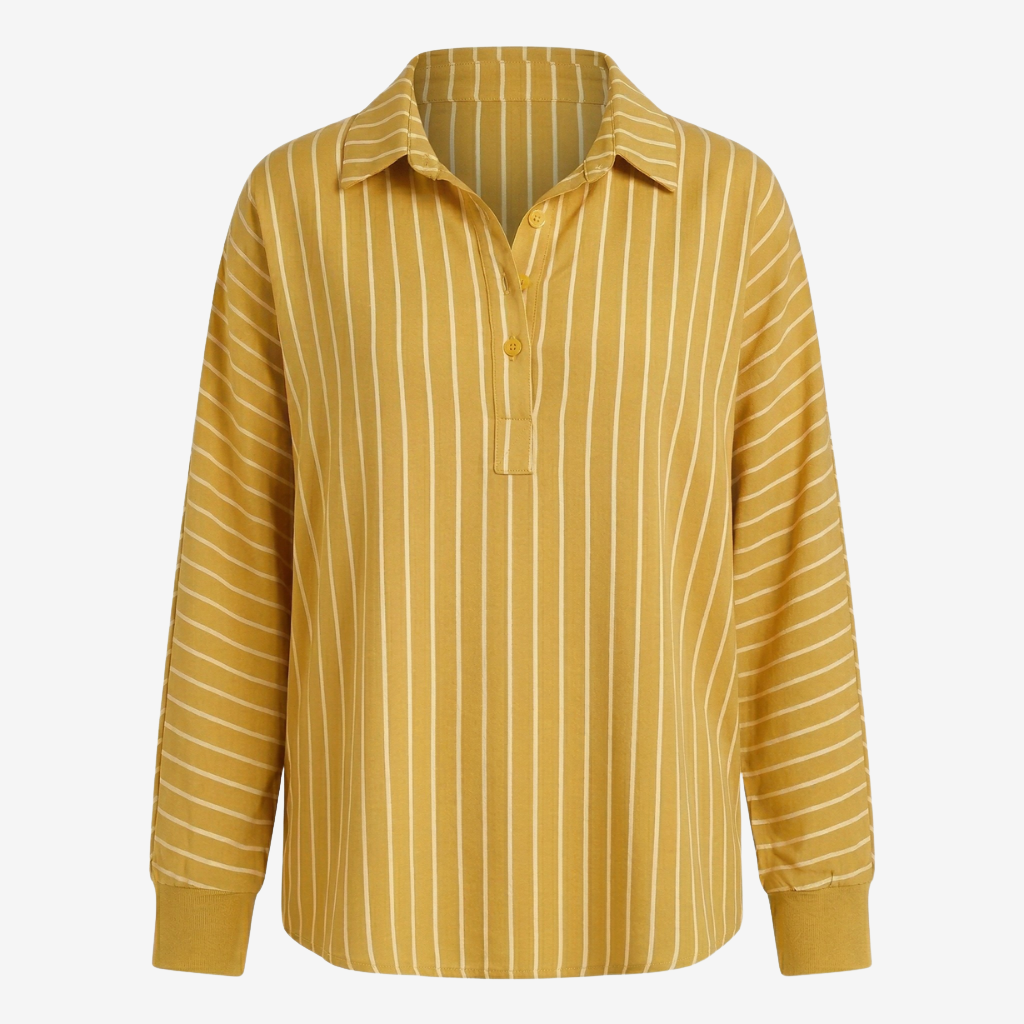 NOMU | Women’s Striped Long Sleeve Button Blouse
