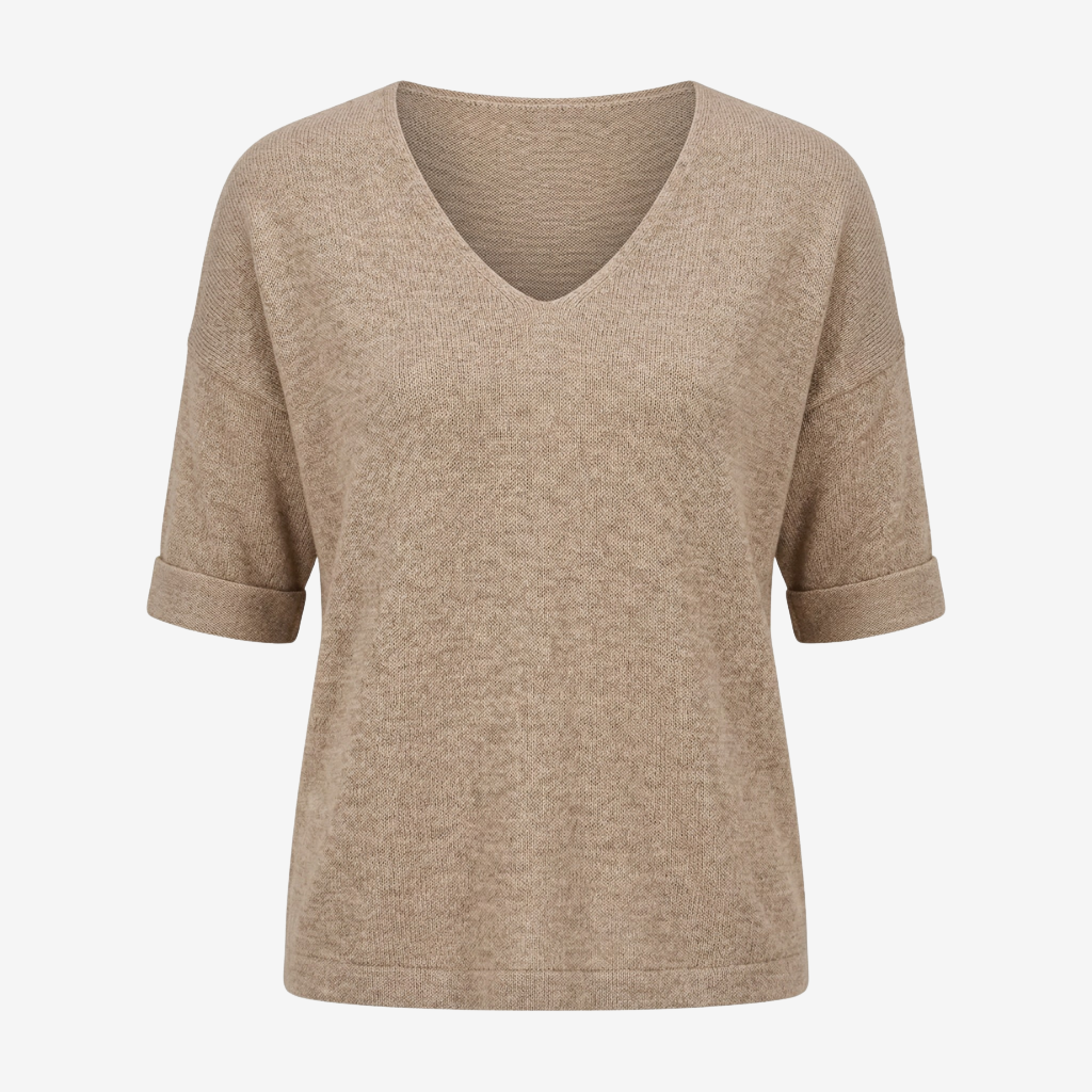 NOMU | Women’s V-Neck Short Sleeve Knit Top