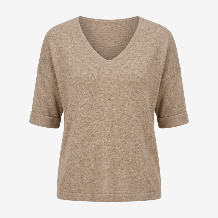NOMU | Women’s V-Neck Short Sleeve Knit Top