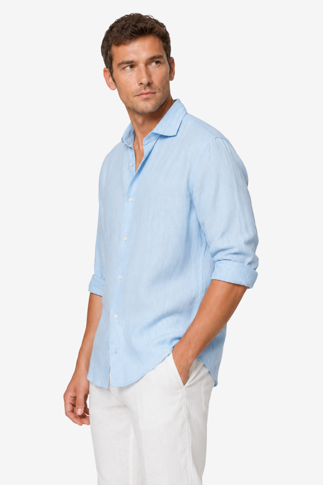 NOMU | Men's Lightweight Linen Button Down Shirt – Casual Long Sleeve Summer Top