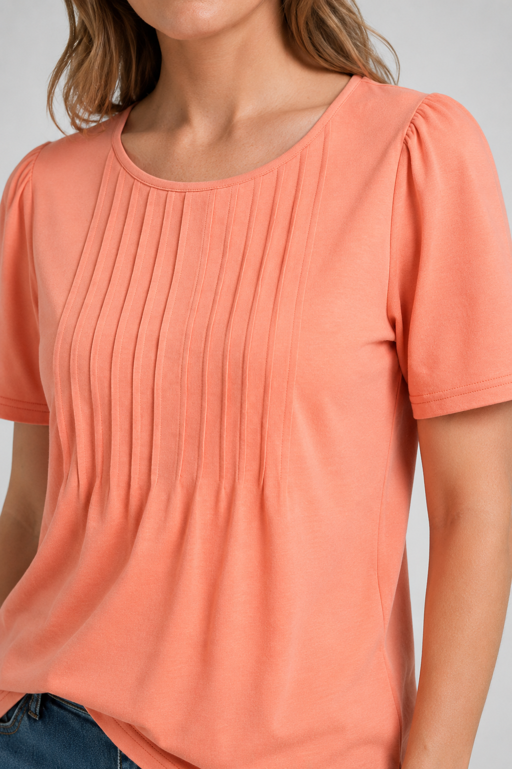 NOMU | Women’s Pleated Front Short Sleeve Blouse