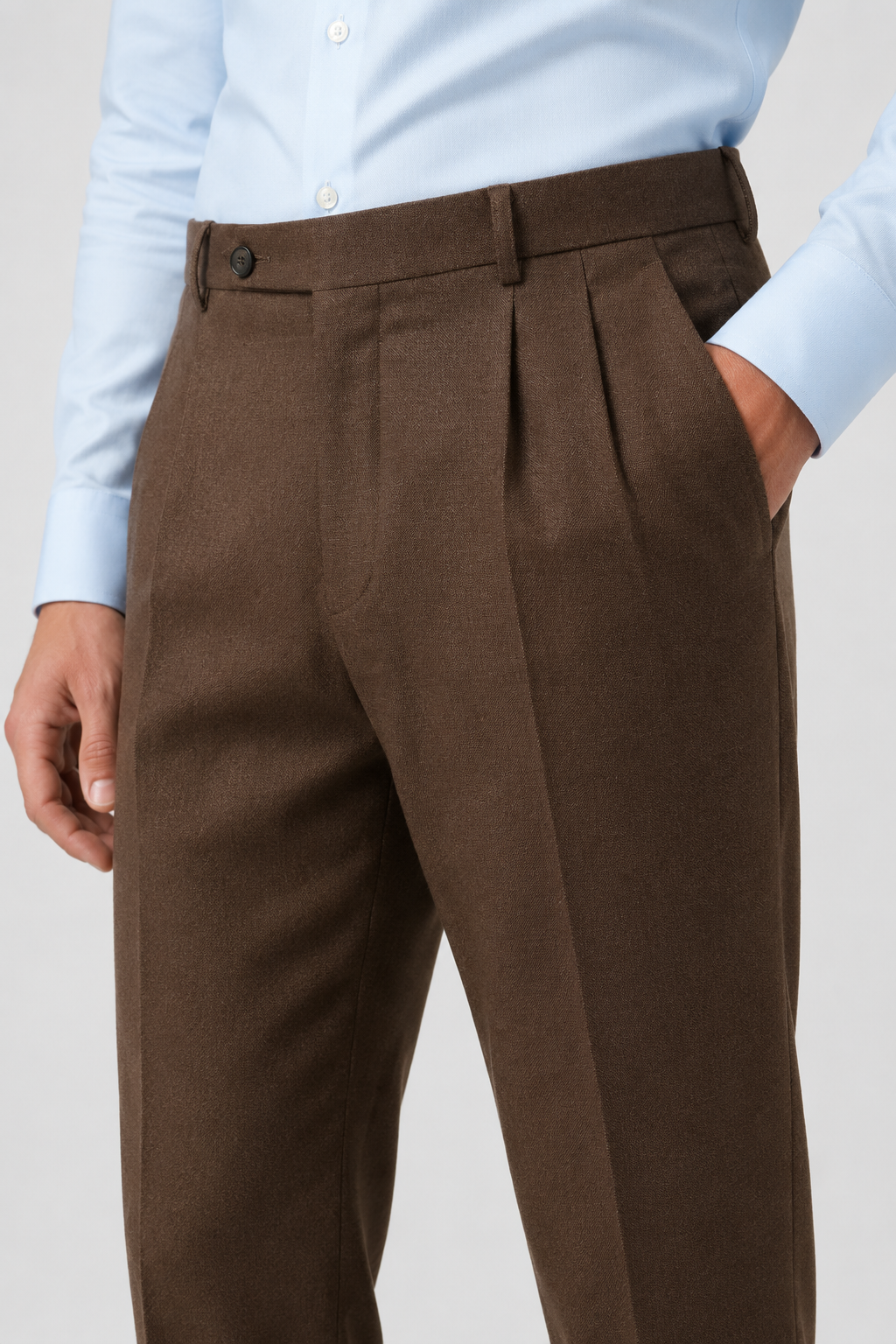 NOMU | Men's Tailored Pleated Ankle Trousers – Modern Slim Fit Dress Pants