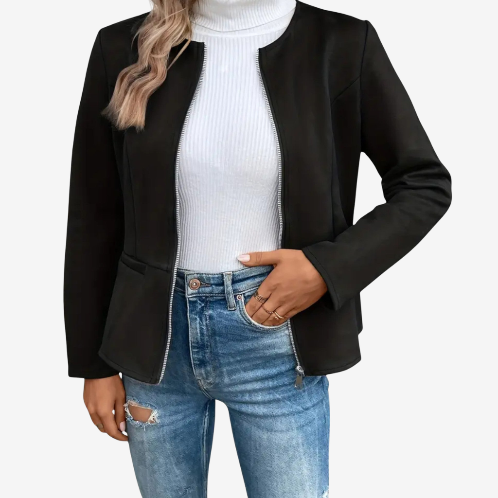 NOMU | Women’s Slim Fit Zipper Jacket – Heritage Chic