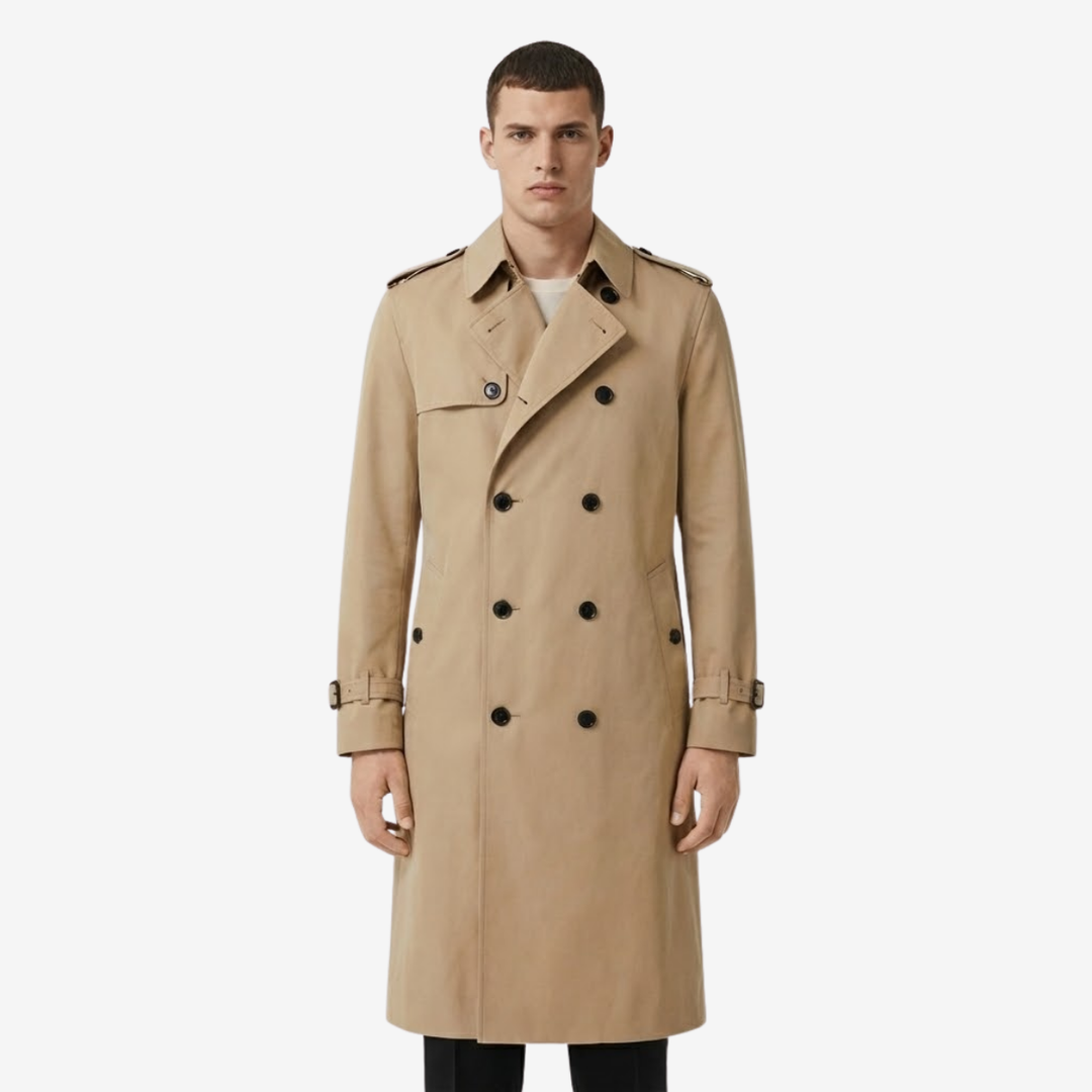 NOMU | Men's Classic Double-Breasted Trench Coat – Timeless Tailored Outerwear