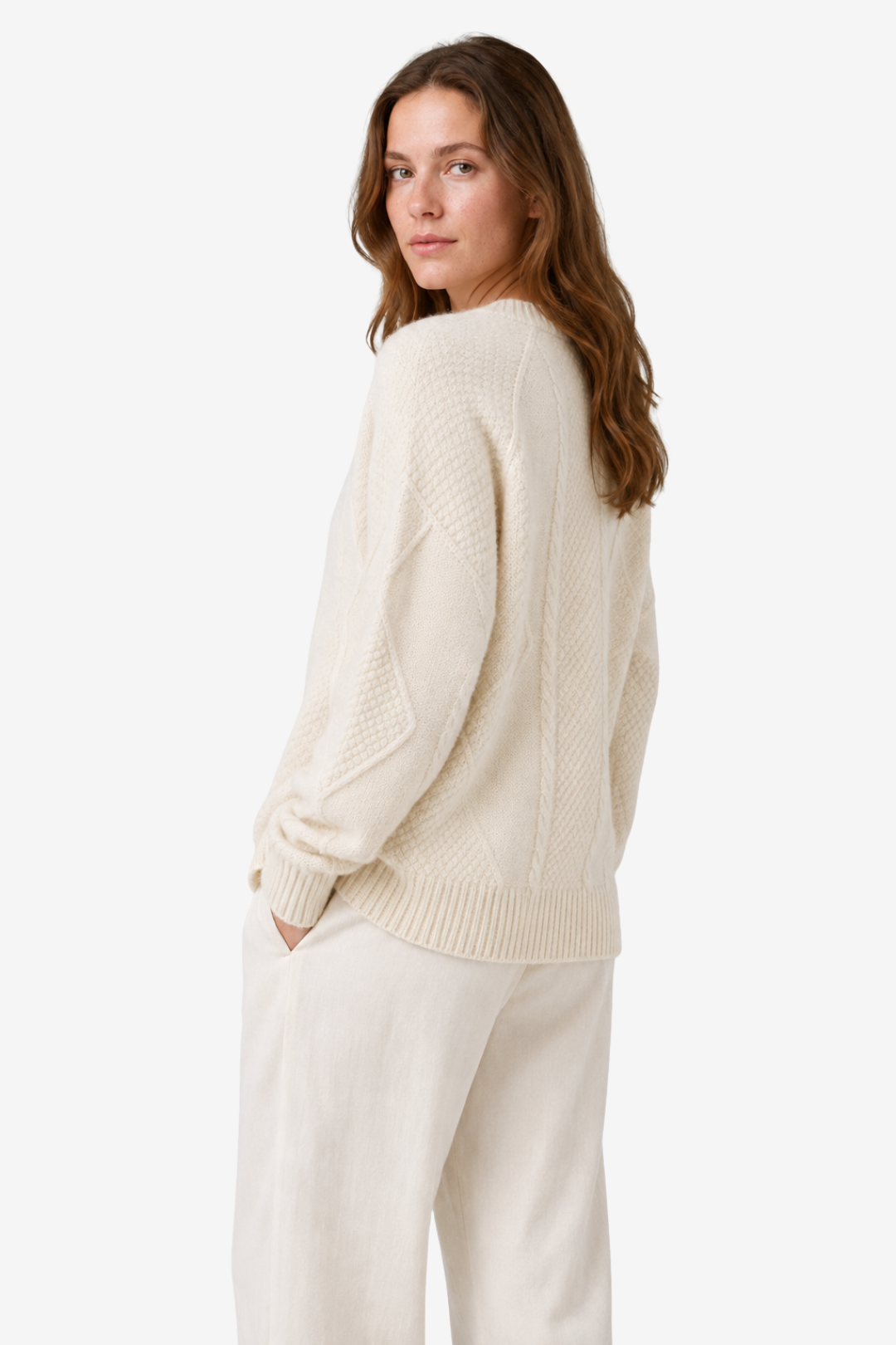 NOMU | Women's Cable Knit Cardigan – V-Neck Button Front Cozy Design