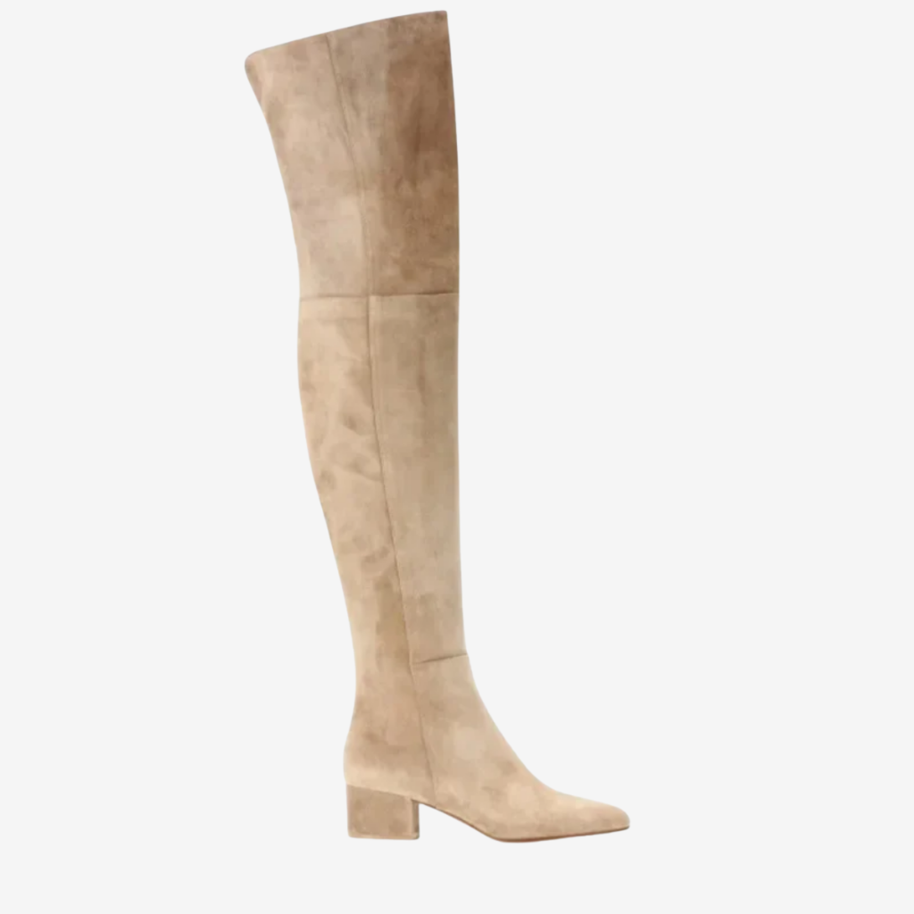 NOMU | Women's Over-the-Knee Stretch Boots – Minimalist Block Heel Thigh-High Boots