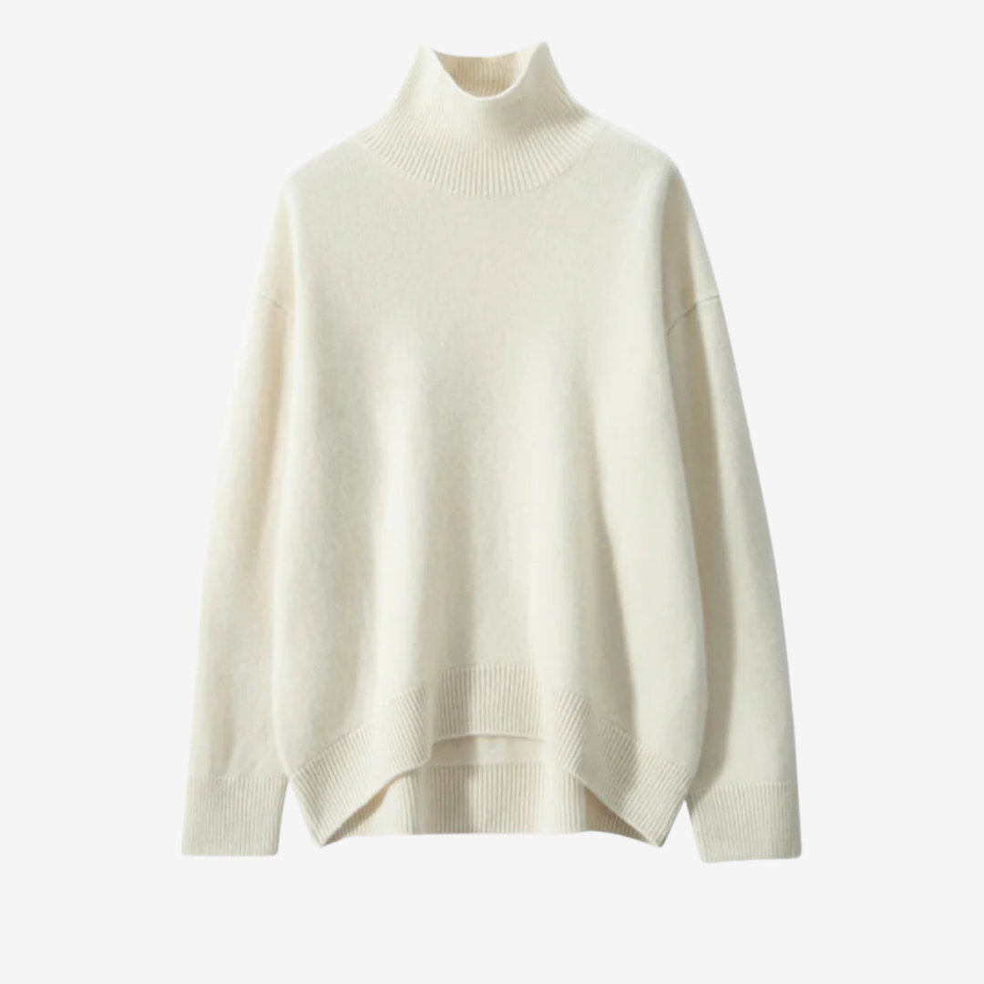 NOMU | Women's Oversized Turtleneck Sweater – Soft Relaxed Knit Pullover