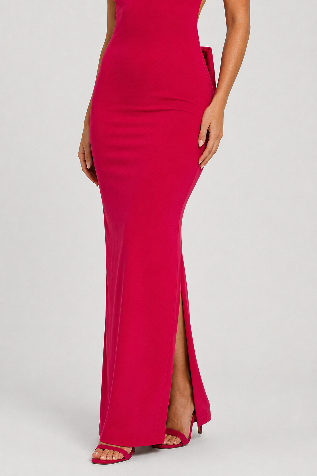 NOMU | Women's Bodycon Maxi Dress – Sleeveless Side Slit Fitted Design