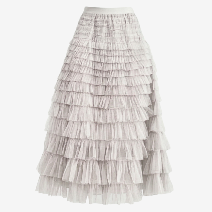NOMU | Women’s Layered Ruffle Tulle Midi Skirt