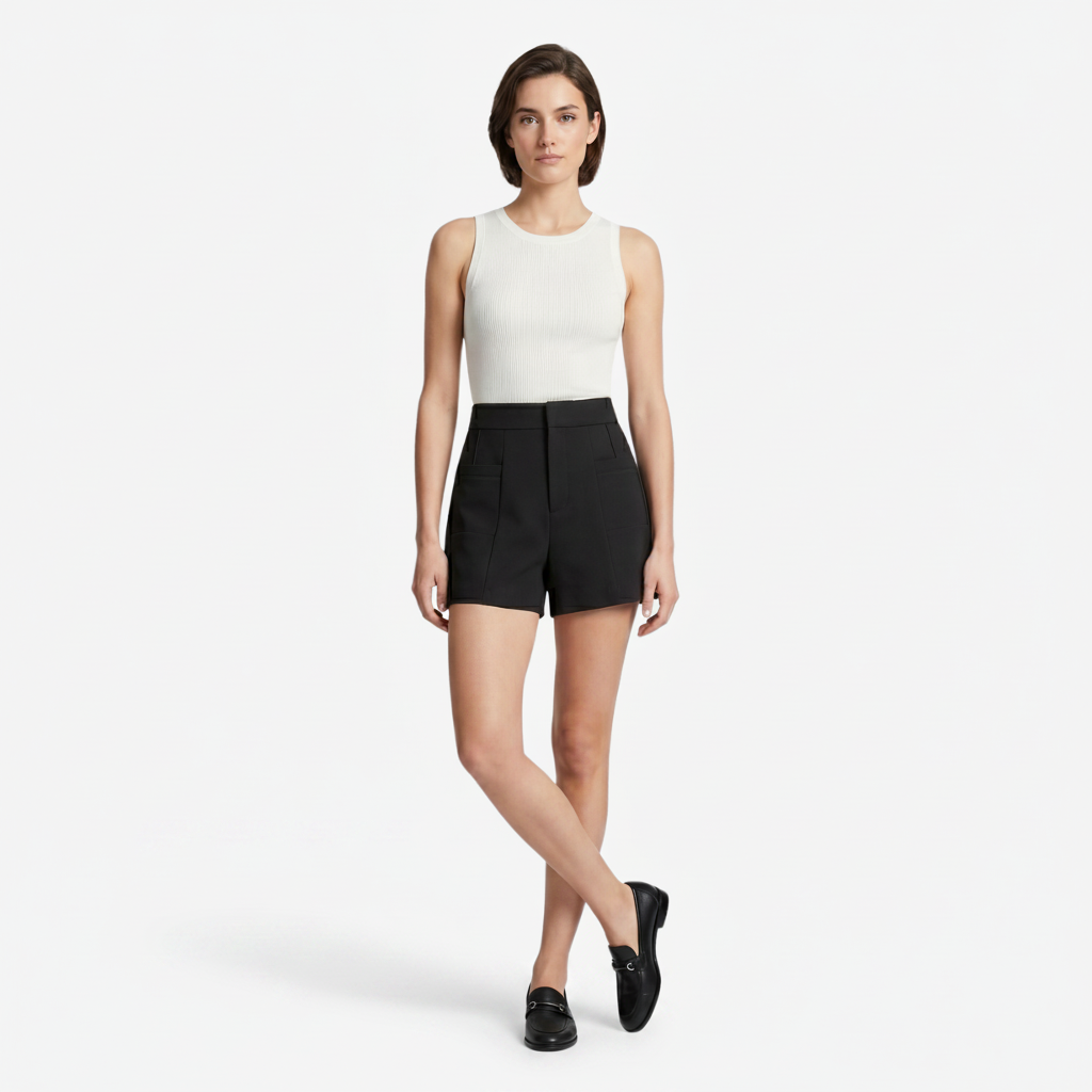 NOMU | Women's High-Waisted Tailored Shorts with Practical Pockets