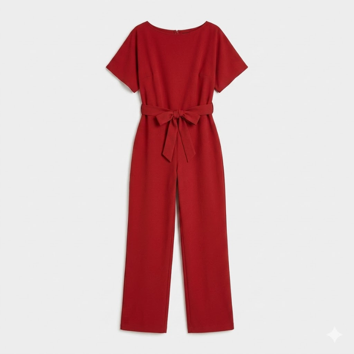 NOMU | Women's Minimalist Belted Wide-Leg Jumpsuit – Elegant Relaxed One-Piece Outfit