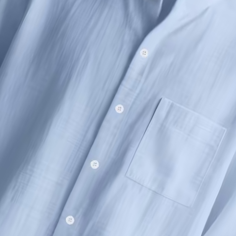 NOMU | Men's Cotton Linen Shirt – Long Sleeve Mandarin Collar Design