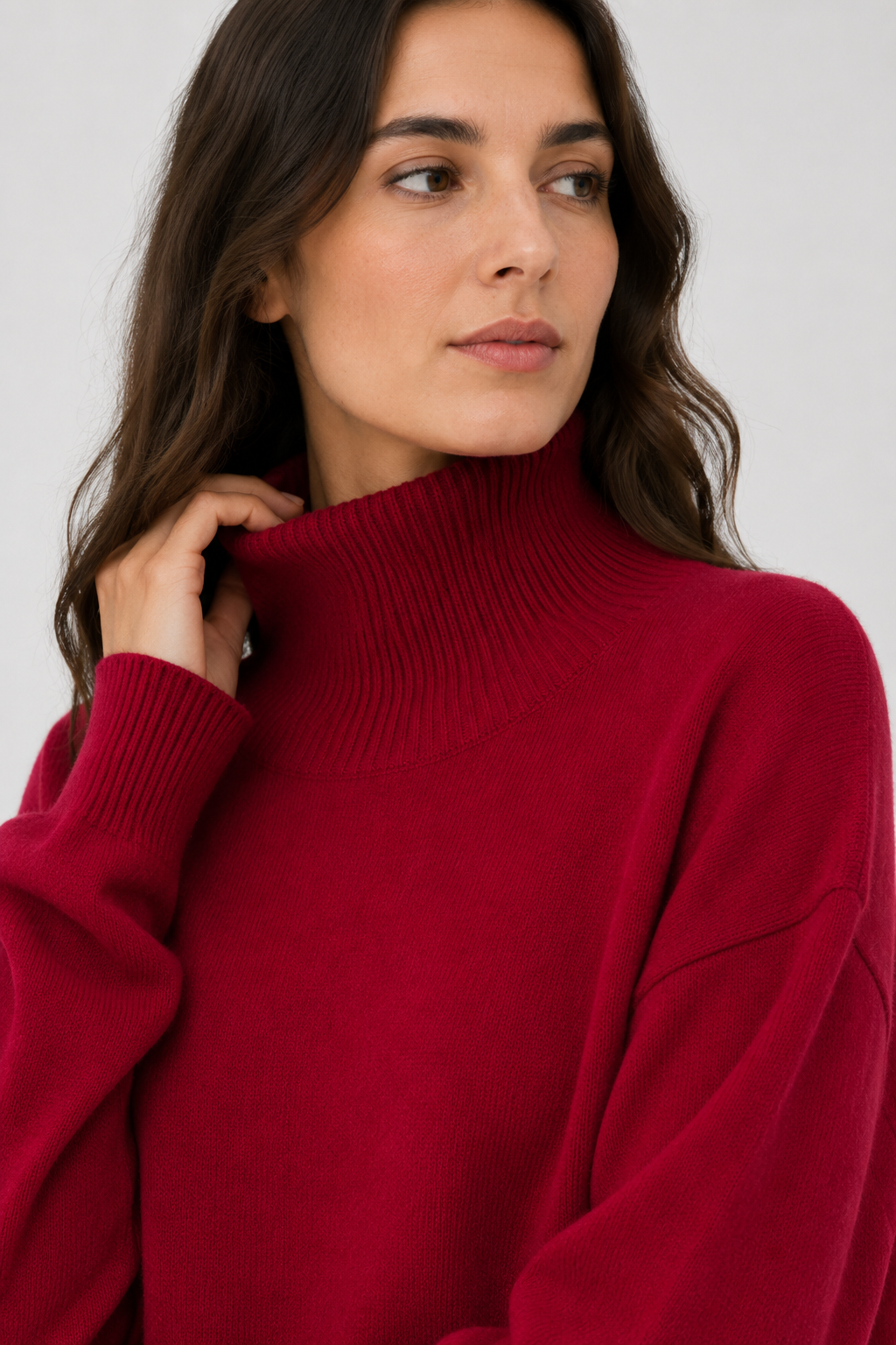 NOMU | Women's Oversized Turtleneck Sweater – Soft Relaxed Knit Pullover