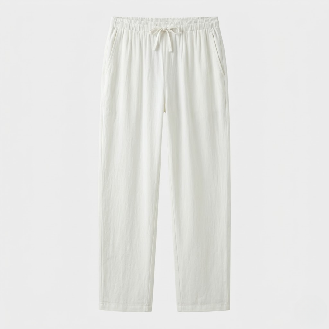 NOMU | Men's Linen Drawstring Pants – Relaxed Fit Casual Tapered Trousers
