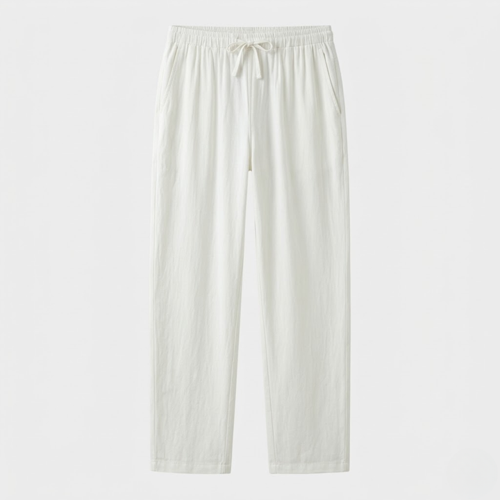 NOMU | Men's Linen Drawstring Pants – Relaxed Fit Casual Tapered Trousers