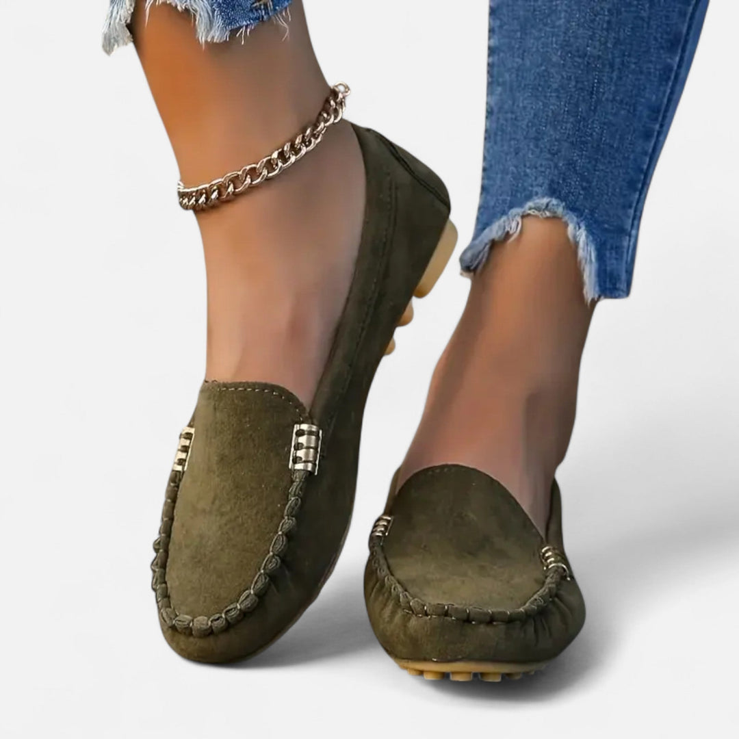 Women’s Metal-Accent Loafers – Heritage Charm