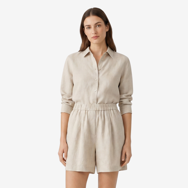 NOMU | Women’s Elastic Waist Linen Shorts