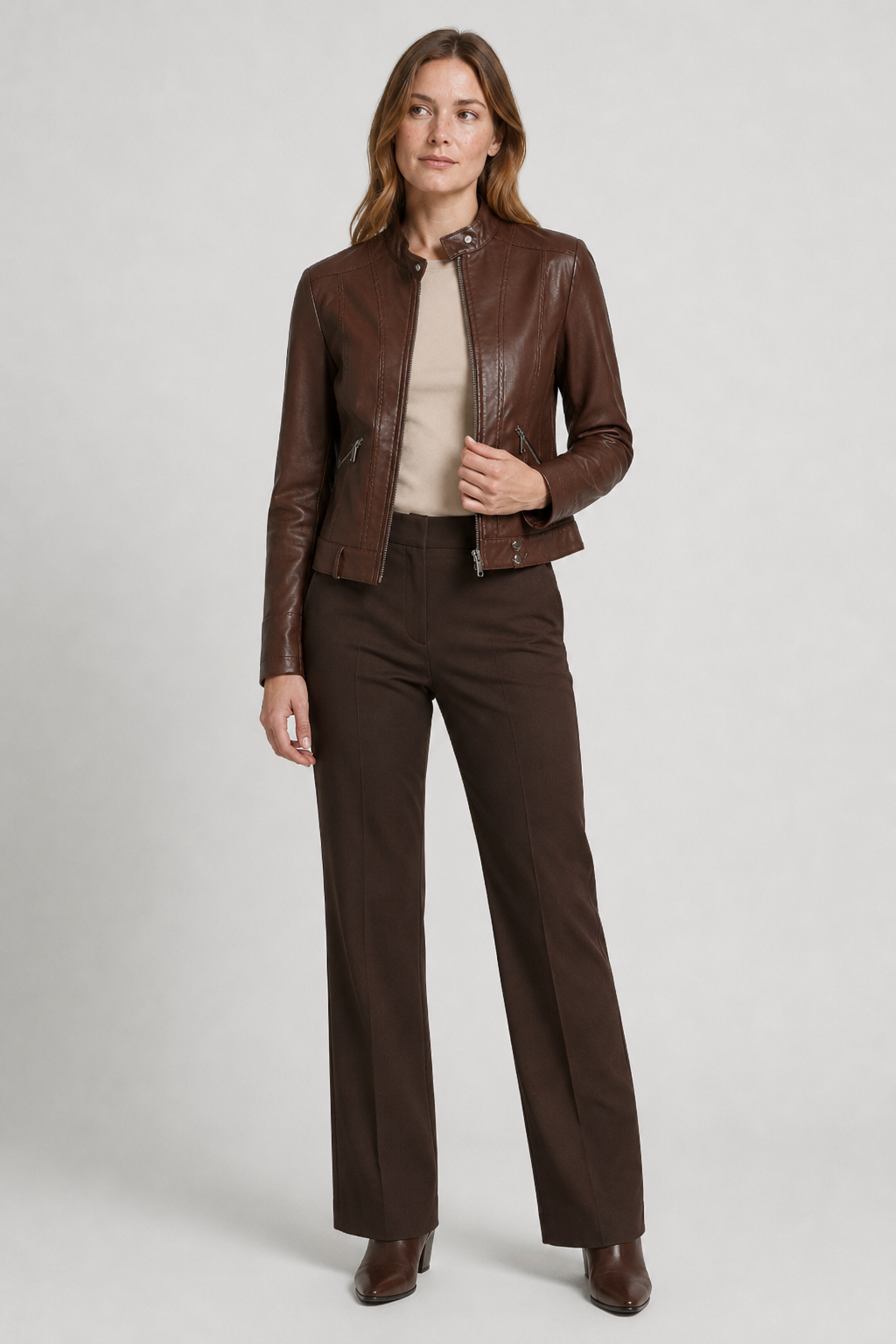 NOMU | Women’s Zippered Leather Jacket