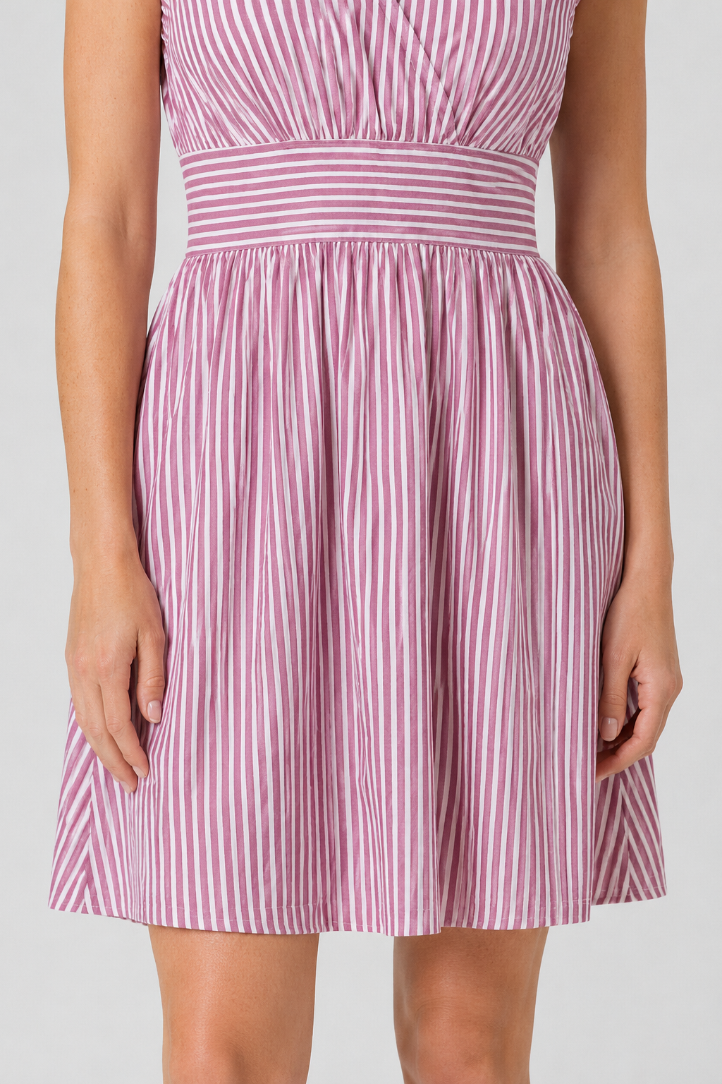 NOMU | Women's Striped Mini Dress – Ruffle Sleeve Smocked Waist Design