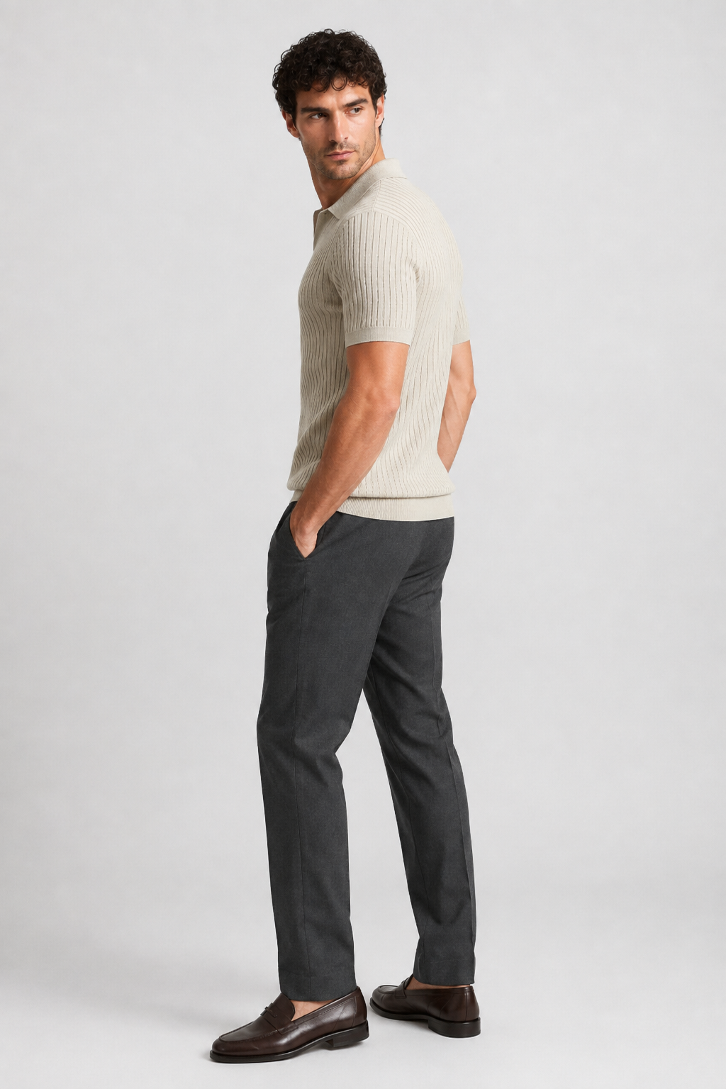NOMU | Men’s Ribbed Short Sleeve Polo Shirt