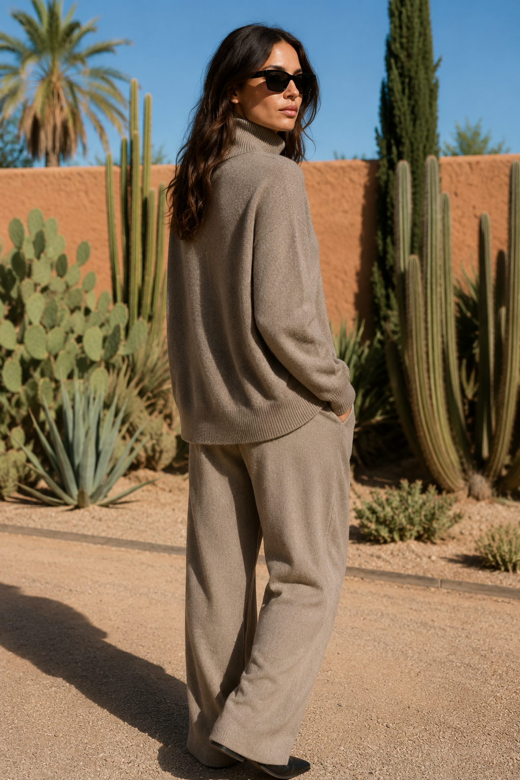 NOMU | Women's Oversized Turtleneck Sweater – Soft Relaxed Knit Pullover