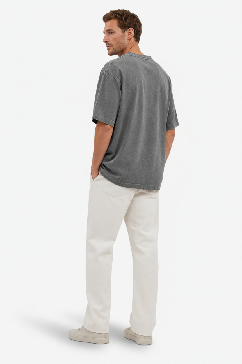NOMU | Men's Relaxed T Shirt – Crew Neck Oversized Short Sleeve Design