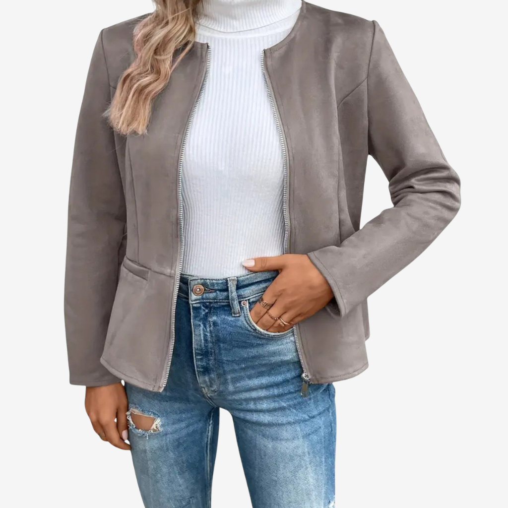 NOMU | Women’s Slim Fit Zipper Jacket – Heritage Chic