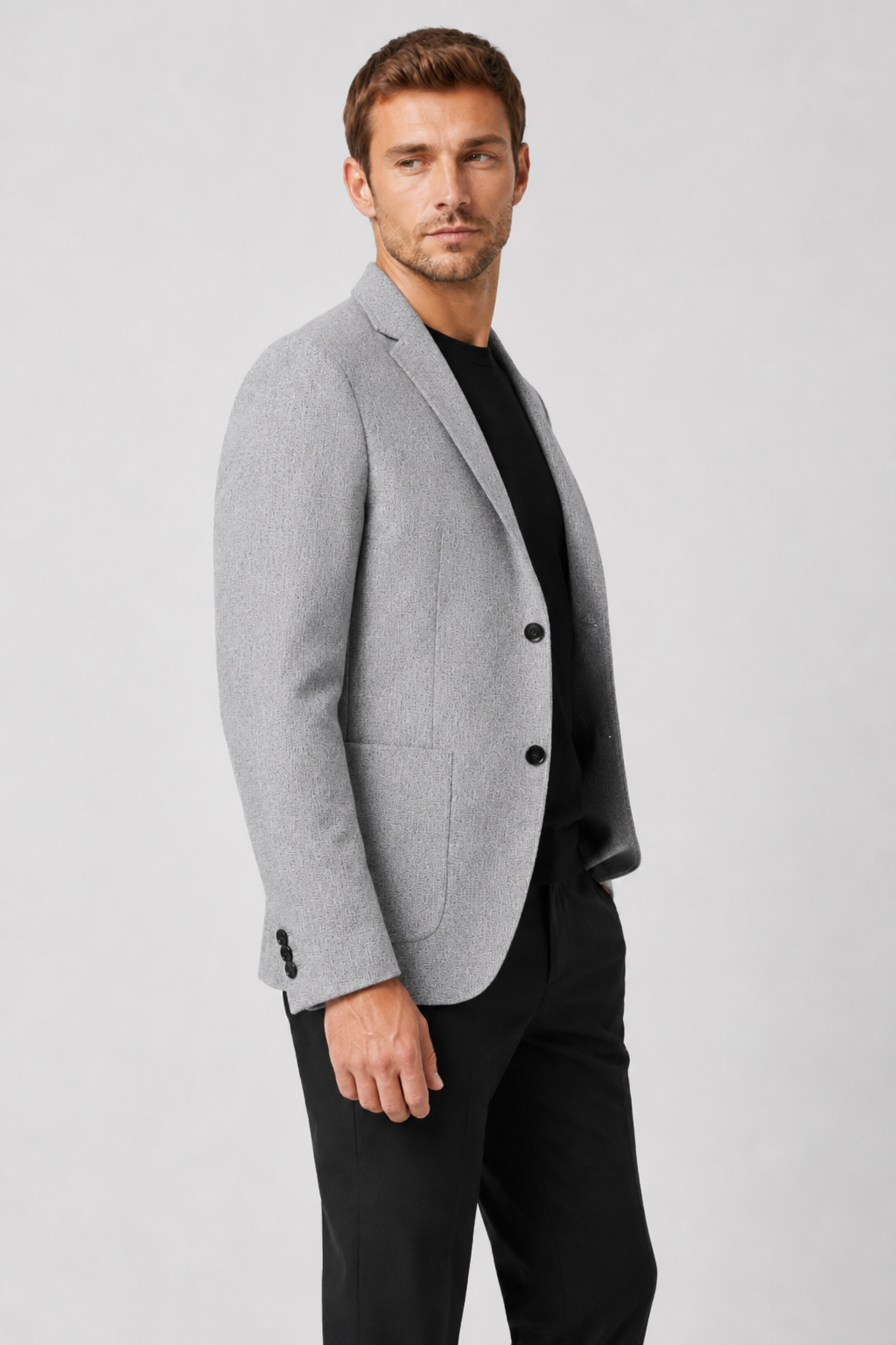 NOMU | Men's Textured Tailored Blazer – Smart Casual Single-Breasted Jacket